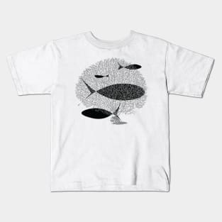 Sea Fan Coral With Abstract Fish Kids T-Shirt